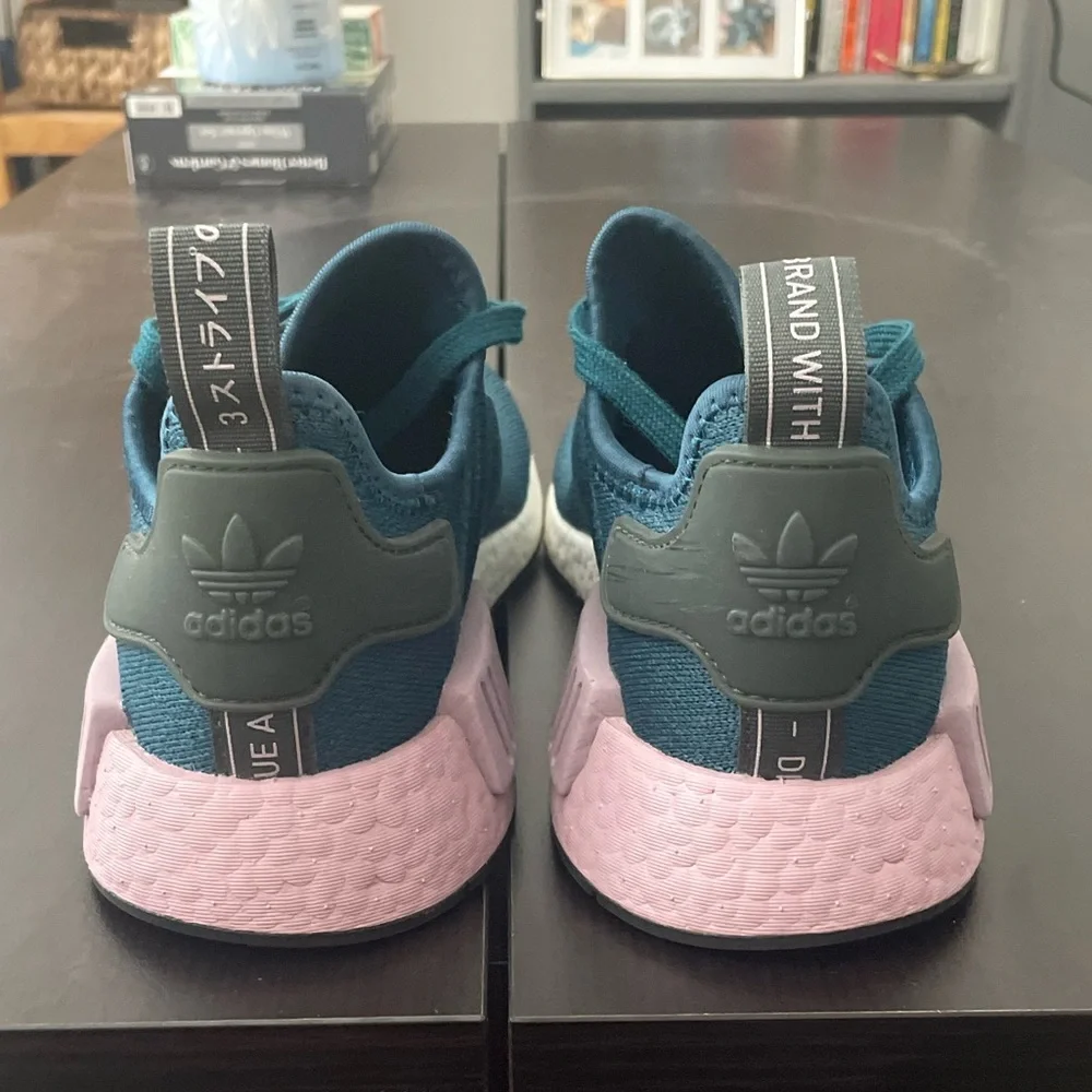 Women’s Adidas NMD Teal, Mauve, & Charcoal - Picture 3 of 5
